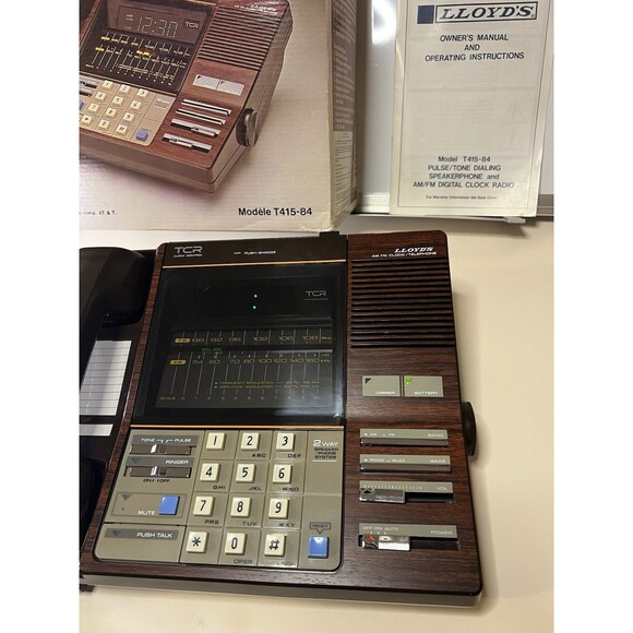 Lloyd's AM/FM Clock Telephone radio TCR Model: T415-84 Series 288A In Box Manual - Picture 5 of 10